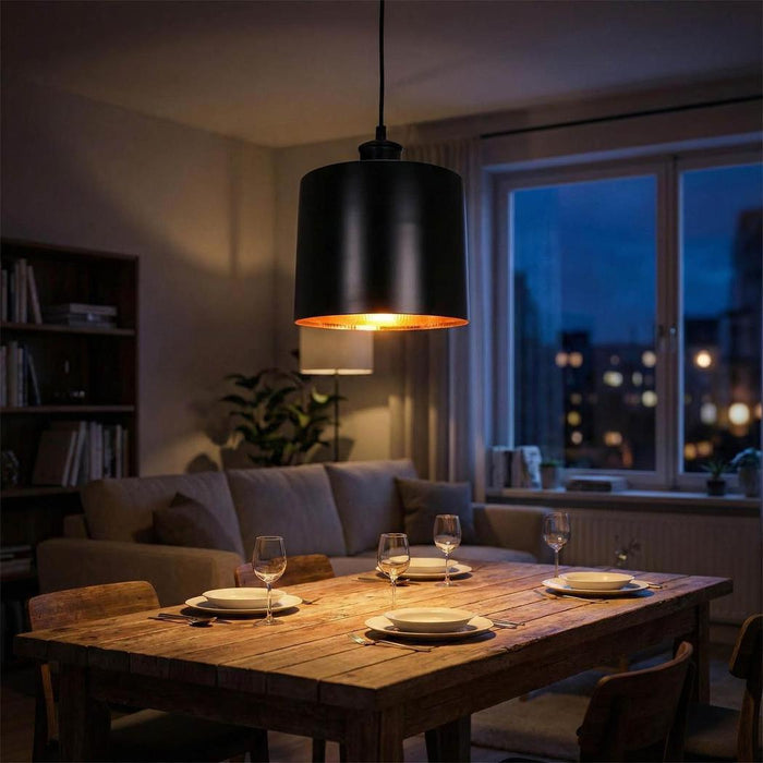 Portofino Ceiling Pendant Large Matte Black and Copper
