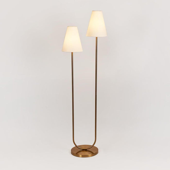 Aspen Floor Lamp Antique Brass & Shade