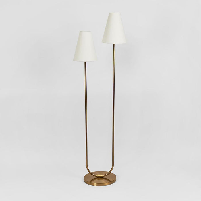 Aspen Floor Lamp Antique Brass & Shade