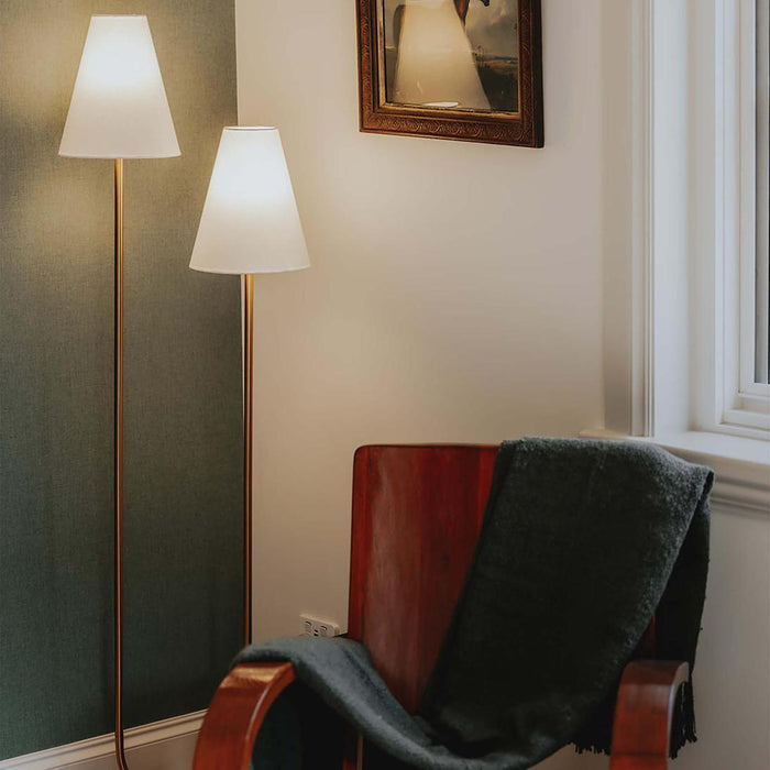 Aspen Floor Lamp Antique Brass & Shade