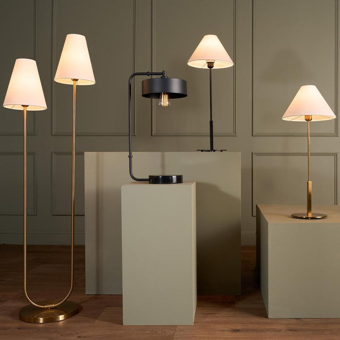 Aspen Floor Lamp Antique Brass & Shade