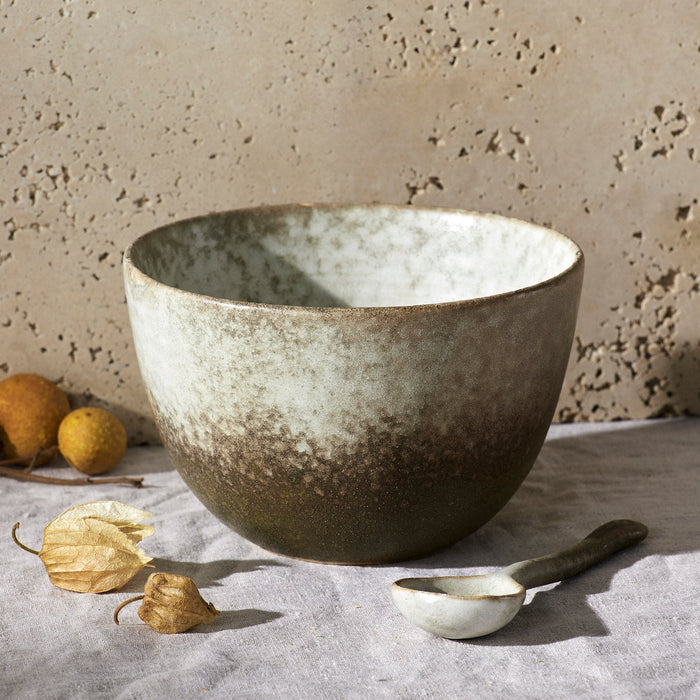 NSIMG-SHA256:ea3360cd9f23a68a1eb3d42109f8d0f8d95a84993278bed5cbd7c6da265e934c · Isalbi Grand Designs Dusk Stoneware Tall Bowl & Spoon 2pcs Set Cream & Brown