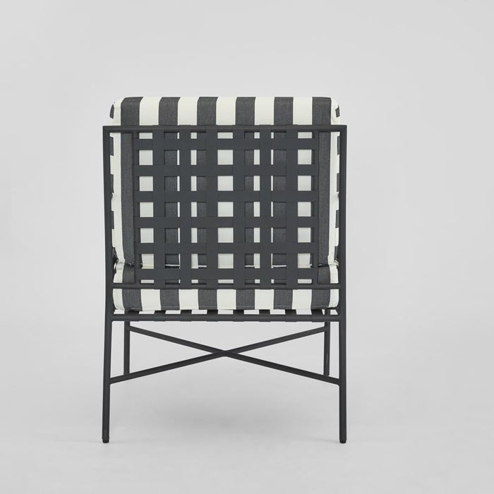 Sheffield Arm Chair Outdoor B/W Stripe Cushions