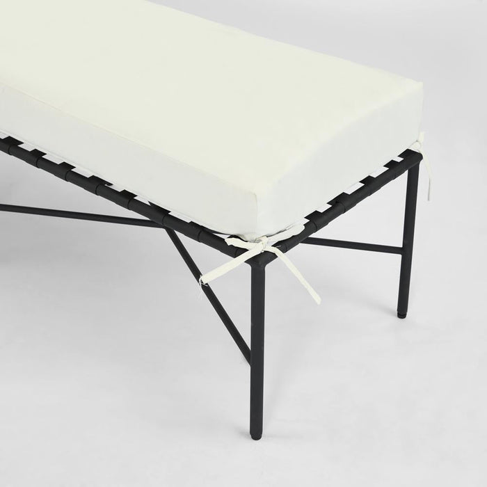 Sheffield Bench Outdoor with White Cushion