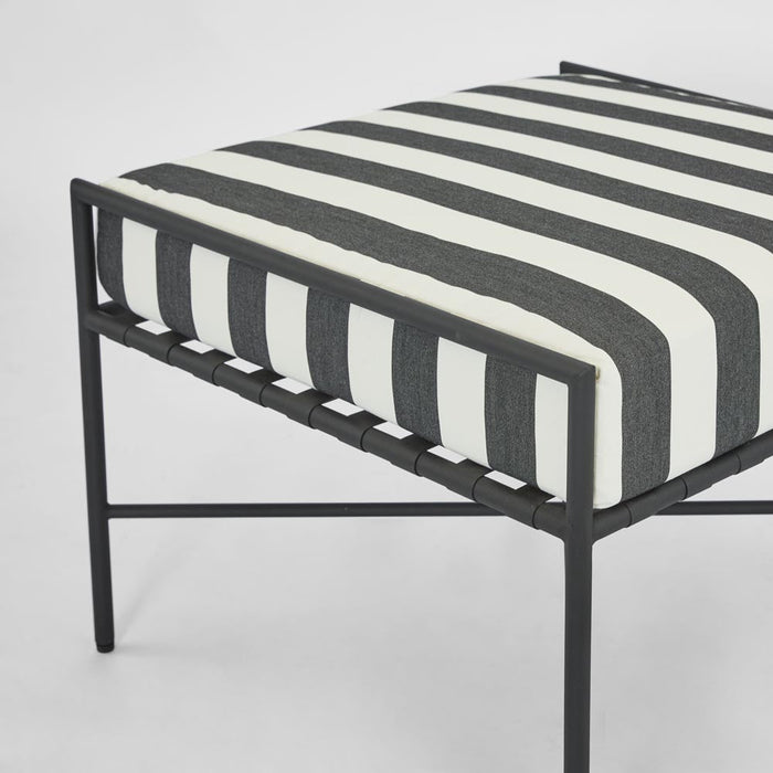 Sheffield Ottoman Outdoor B/W Stripe Cushion