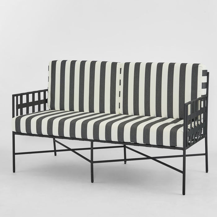 Sheffield Sofa Outdoor 2 Seater B/W Stripe Cushions