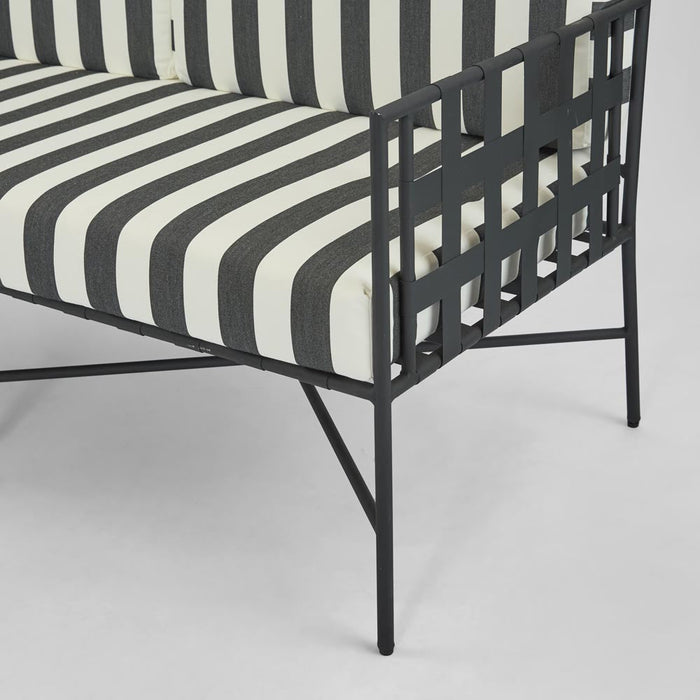 Sheffield Sofa Outdoor 2 Seater B/W Stripe Cushions