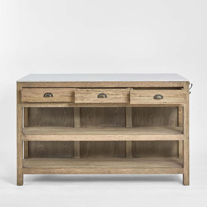 Denver Kitchen Island Natural & White