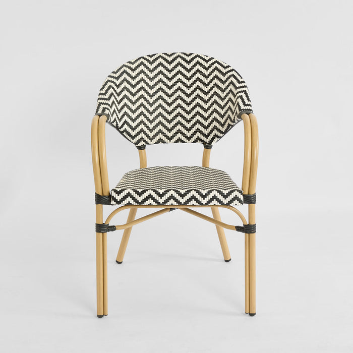 Cannes Outdoor Aluminium Armchair Black & White