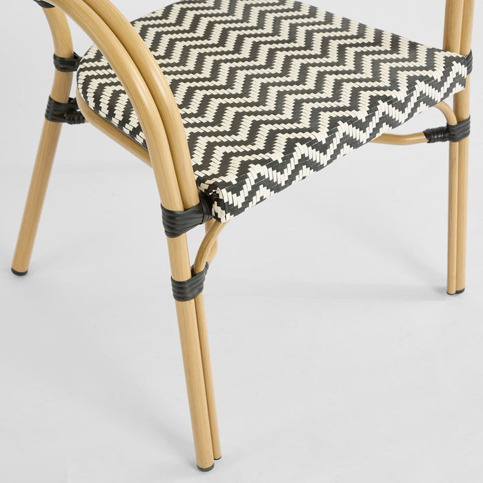 Cannes Outdoor Aluminium Armchair Black & White