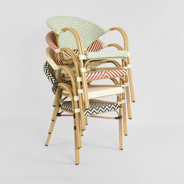 Cannes Outdoor Aluminium Armchair Green & White
