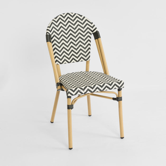 Cannes Outdoor Aluminium Chair Black & White