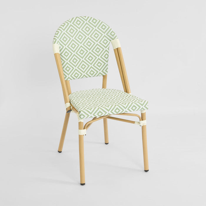Cannes Outdoor Aluminium Chair Green & White