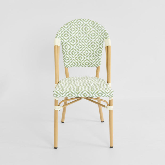 Cannes Outdoor Aluminium Chair Green & White