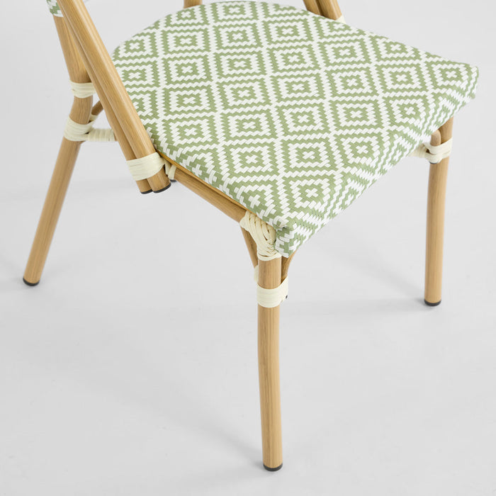 Cannes Outdoor Aluminium Chair Green & White