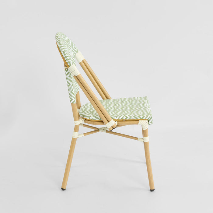 Cannes Outdoor Aluminium Chair Green & White