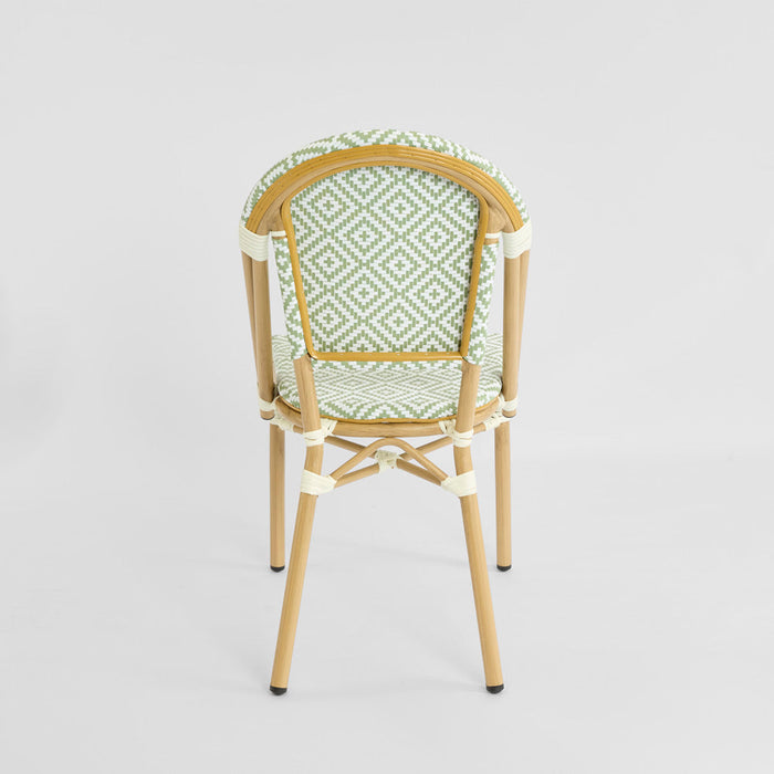 Cannes Outdoor Aluminium Chair Green & White