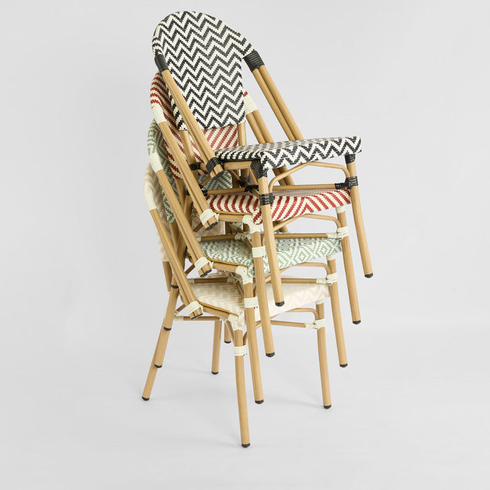 Cannes Outdoor Aluminium Chair Green & White