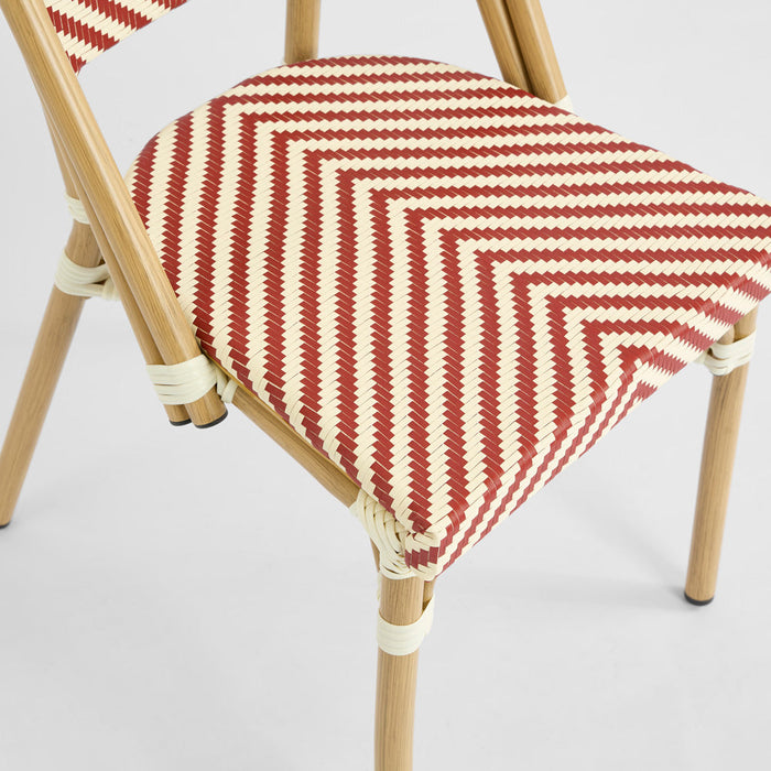 Cannes Outdoor Aluminium Chair Red & White
