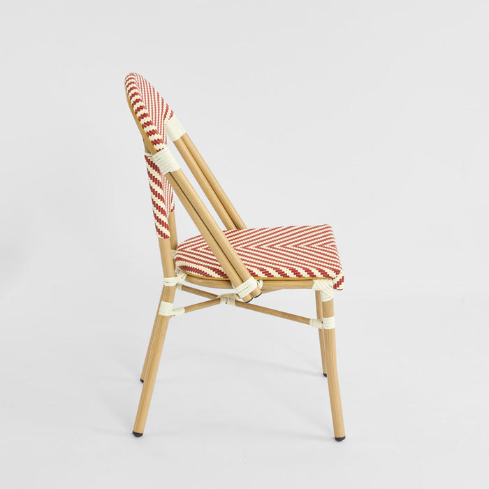 Cannes Outdoor Aluminium Chair Red & White