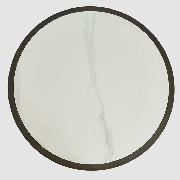 Gordon Drum Coflee Table Black/White Stone