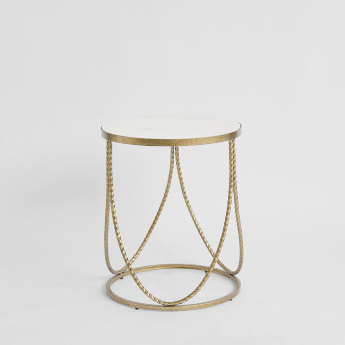 Palais Round Side Table Gold & Ceramic