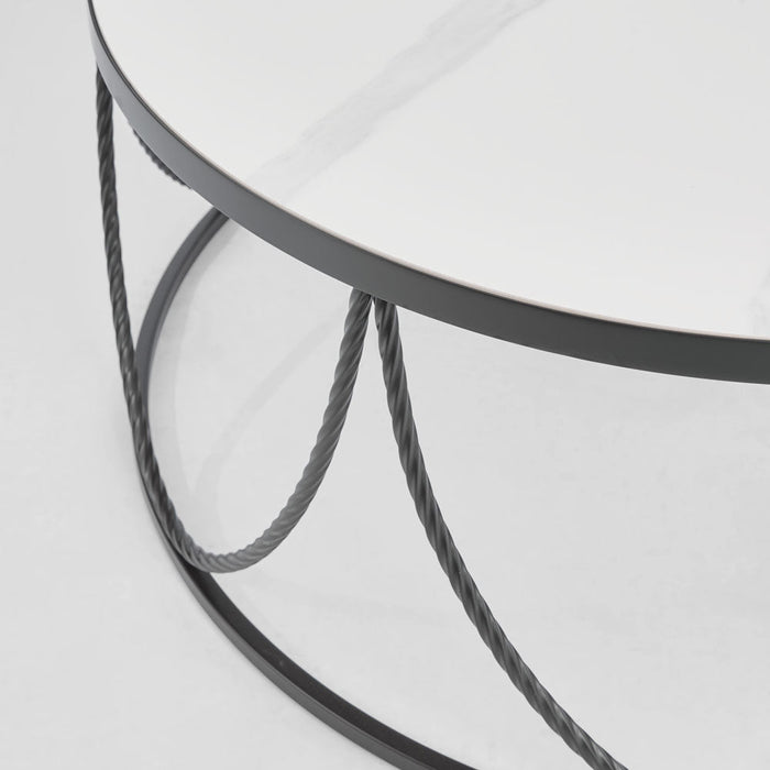 Palais Round Coffee Table Black & Ceramic