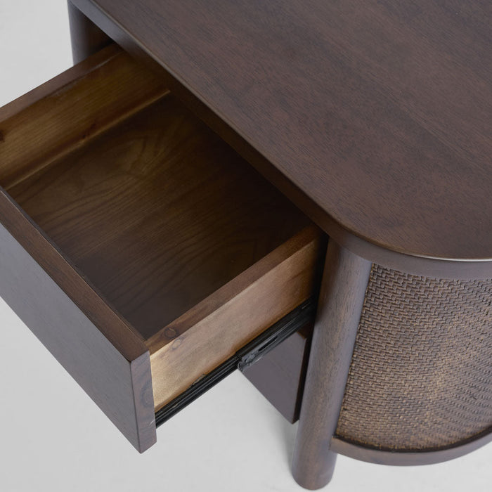 Coolum Bedside Table Dark Walnut