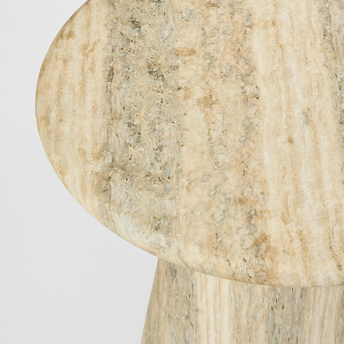 Parisi Round Side Table Grey Travertine Look - Outdoor