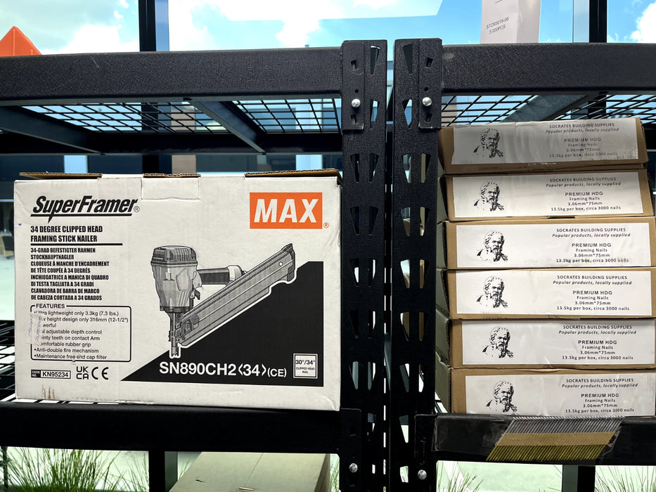 Trademark - Framing Nails 28 Deg Smooth 75 X 3.06mm Bright - 3000 Pcs