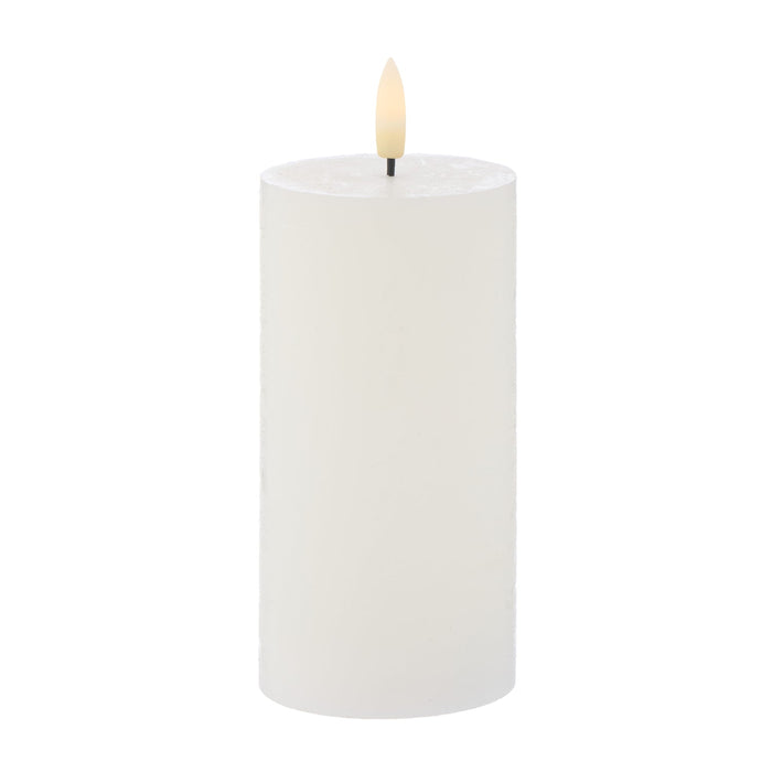 NSIMG-SHA256:5e9b15fee1f252364ad0c5f86cd8de6b2b83ae3d6906e28808fe256045da5799 · Isalbi Amalfi Hughe LED Flickering Pillar Candle Rustic White 7.5x7.5x15cm