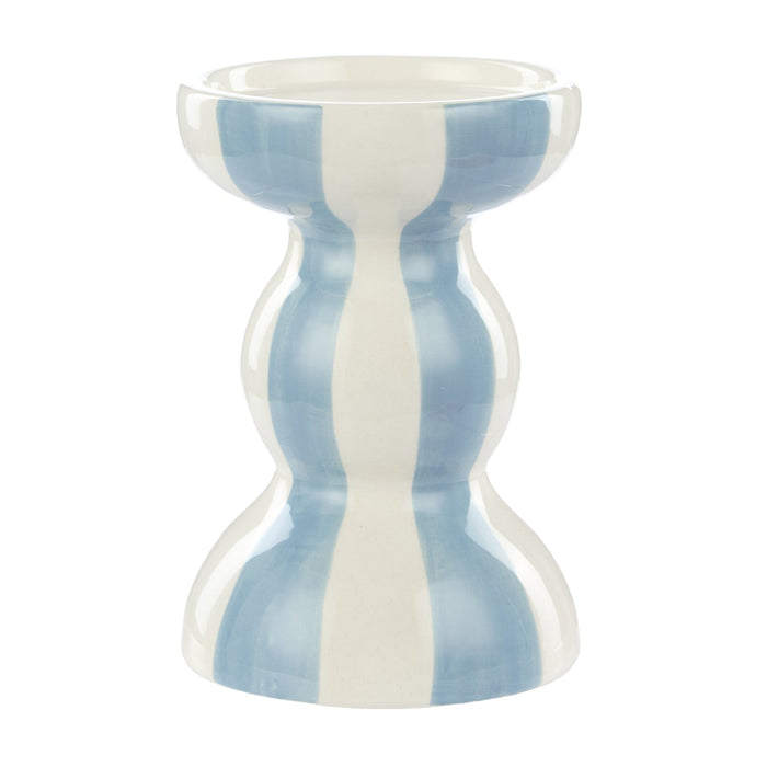 NSIMG-SHA256:b9c3cb877beee96d1b502854f6c95f6540501ece0a41490c5a7a3266a39fc141 · Isalbi Emporium Lane Stripe Candle Holder Small Blue & White