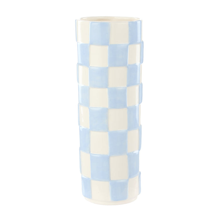 NSIMG-SHA256:22f036a2dfbb9f5f8b5b879d4566f21dda29f45ae9958cdc9ff09400212d4ade · Isalbi Emporium Lulu Collection Check Vase Round Blue