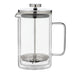 NSIMG-SHA256:5ffb7476921c63dec714df45a563543ac507cad397bc8d26b08c3364918c8fe2 · Isalbi Leaf & Bean Glass Double Wall French Press Clear & Silver