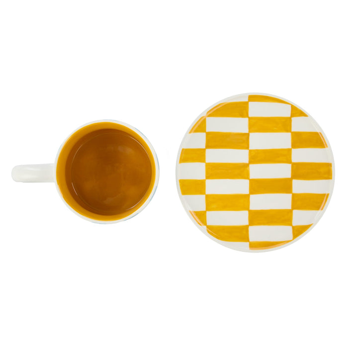 NSIMG-SHA256:2c64e027a8823573ddd13ae998eb5ead79f03e2a595798843c7e346fe2da0741 · Isalbi Emporium Check Mug & Plate Set Blue & Orange
