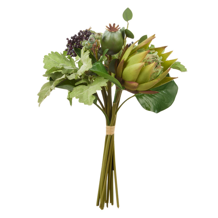 NSIMG-SHA256:b397ae021c5739ea15c49b0b6a486e24f52a69e0e3f31fdc996dc07ca2c38d1f · Isalbi Rogue Protea Pod Mix Bouquet Green