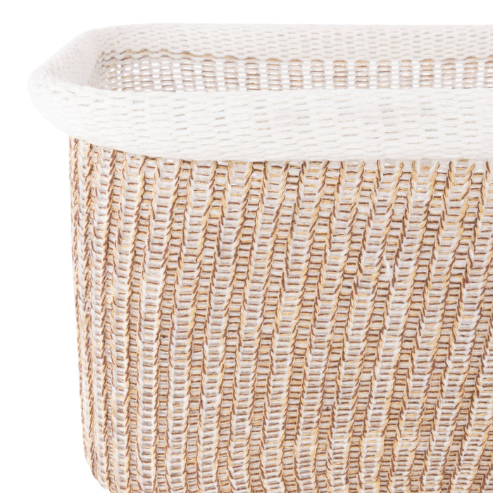 Isalbi Amalfi Arlow Collection Basket 3pcs Set Natural & White