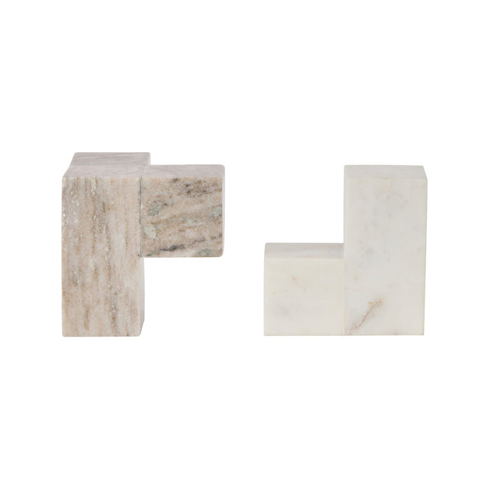 NSIMG-SHA256:1f08aba3157ef8b572c7b240505ae65c8298dbd049fbeff19ef20c58a51d4fec · Isalbi Amalfi Sachi Block Bookends 2pcs Set White & Beige