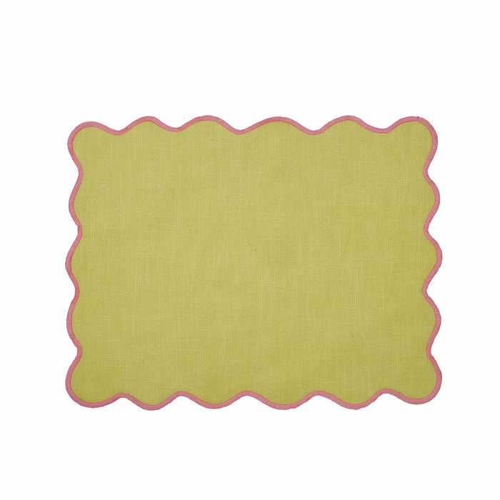 NSIMG-SHA256:c67fa8154d649d9e88fa2a74c1ca55ad89ef9809c5a64795a8be23660c8f74c8 · Isalbi Emporium Neo Scalloped Placemat Lime & Pink