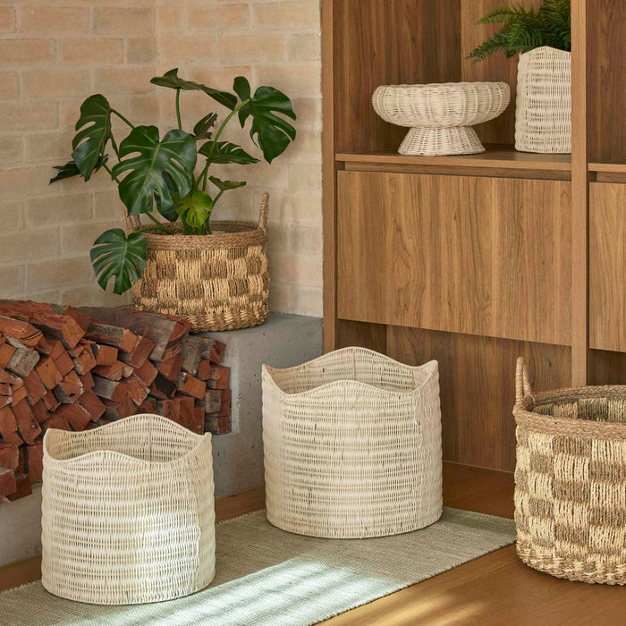 Isalbi Amalfi Bronte Basket 3pcs Set White