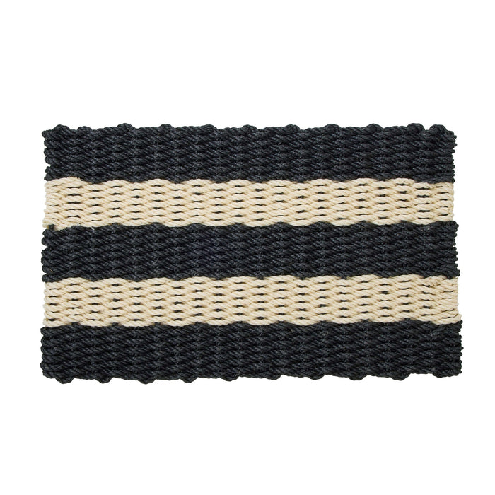 NSIMG-SHA256:37f39a77d1f86dc1d898516ae34e36a6f9ba98b1d57a26bffac1fc31c7ff2c28 · Isalbi Amalfi Rope Door Mat - Stripe Black & Cream