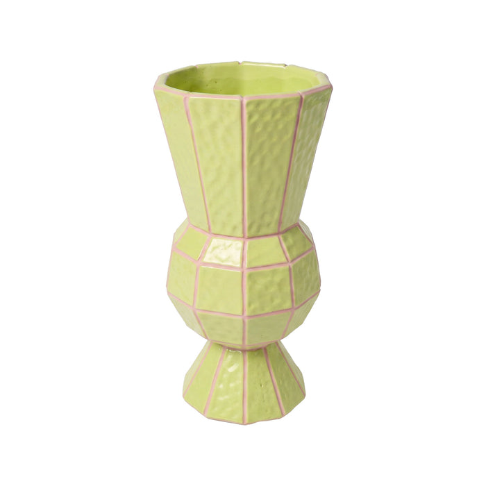 NSIMG-SHA256:3c21e4465807994eab13f8fe1528145d803b1ddbc4d79faf5bcc513beea79c46 · Isalbi Emporium Sadie Tile Collection Vase Green & Pink