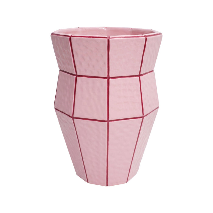 NSIMG-SHA256:e091f634f22998ac04139fc1b1194a8bd308d7ad5e98bec5a3373a42d582c267 · Isalbi Emporium Sadie Tile Collection Vase Pink & Red