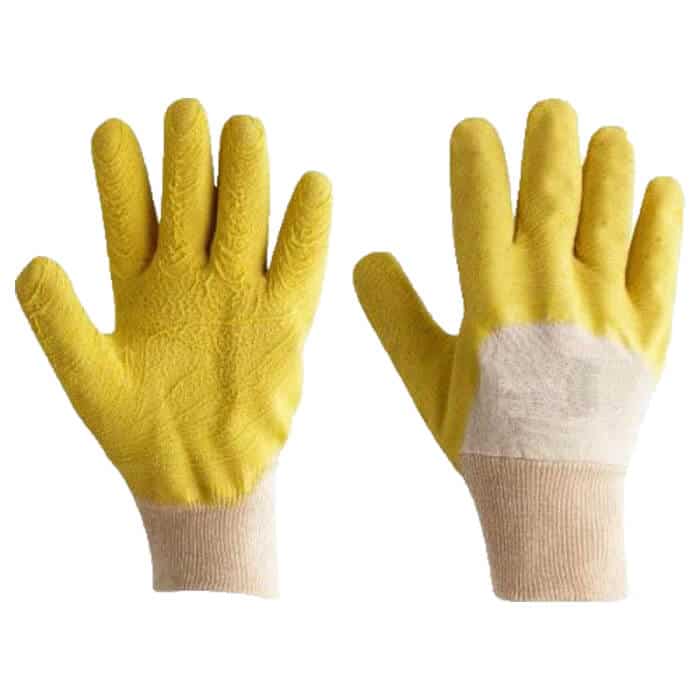 Glass Gripper G612 Gloves - Yellow Latex Wave Grip with Jersey Lining Glazier S - XL Size