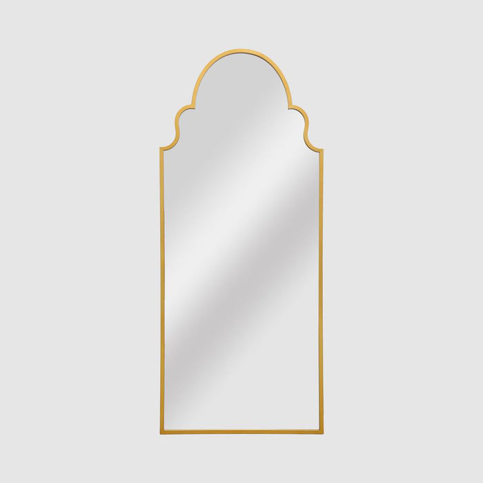 Taj Outdoor Iron Floor Mirror Gold