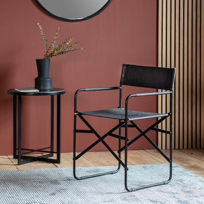 Jodhpur Black Leather ArmChair