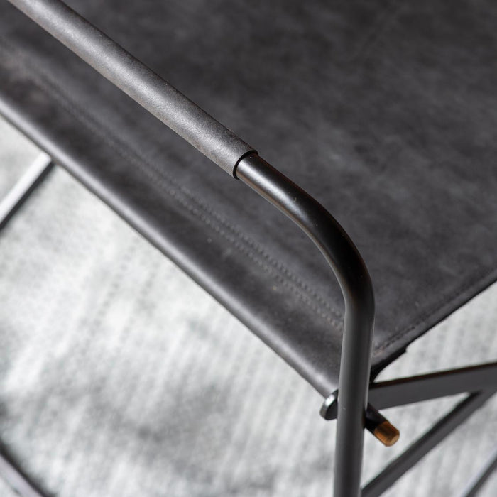 Jodhpur Black Leather ArmChair