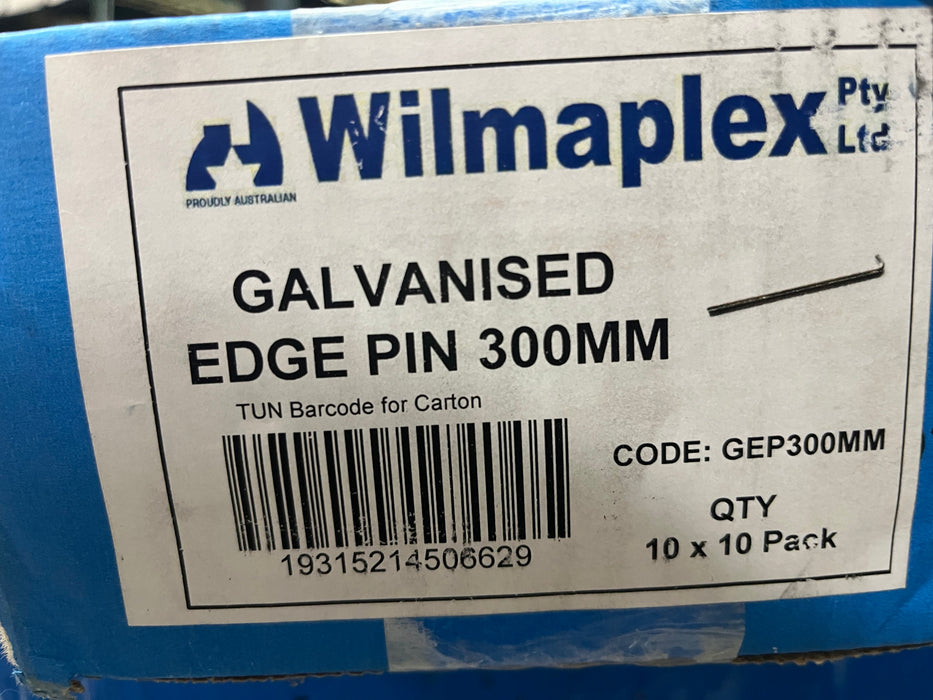NSIMG-SHA256:c079ccecc0ac20559faae466fe2a91d25d2d591097ad53583bcb987439dbd8cd · WILMAPLEX Galvanised Edge Pin 300mm Pack of 10