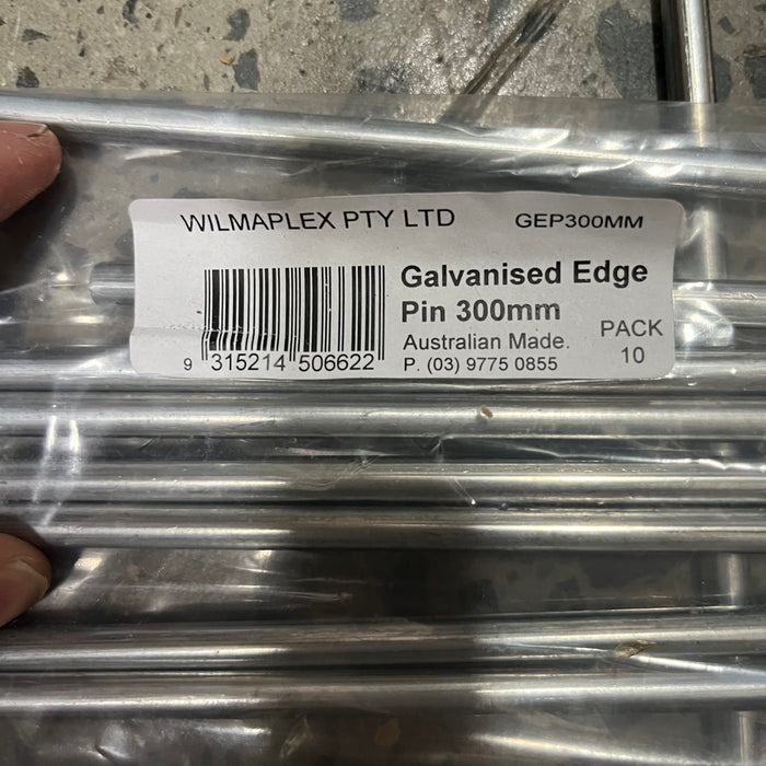 NSIMG-SHA256:01282926f3537ca675fa222ecce9b9f9e4d880bff0b5d5bc8c294ce60d0817b9 · WILMAPLEX Galvanised Edge Pin 300mm Pack of 10