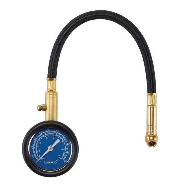 DRAPER Tyre Pressure Gauge with Flexible Hose